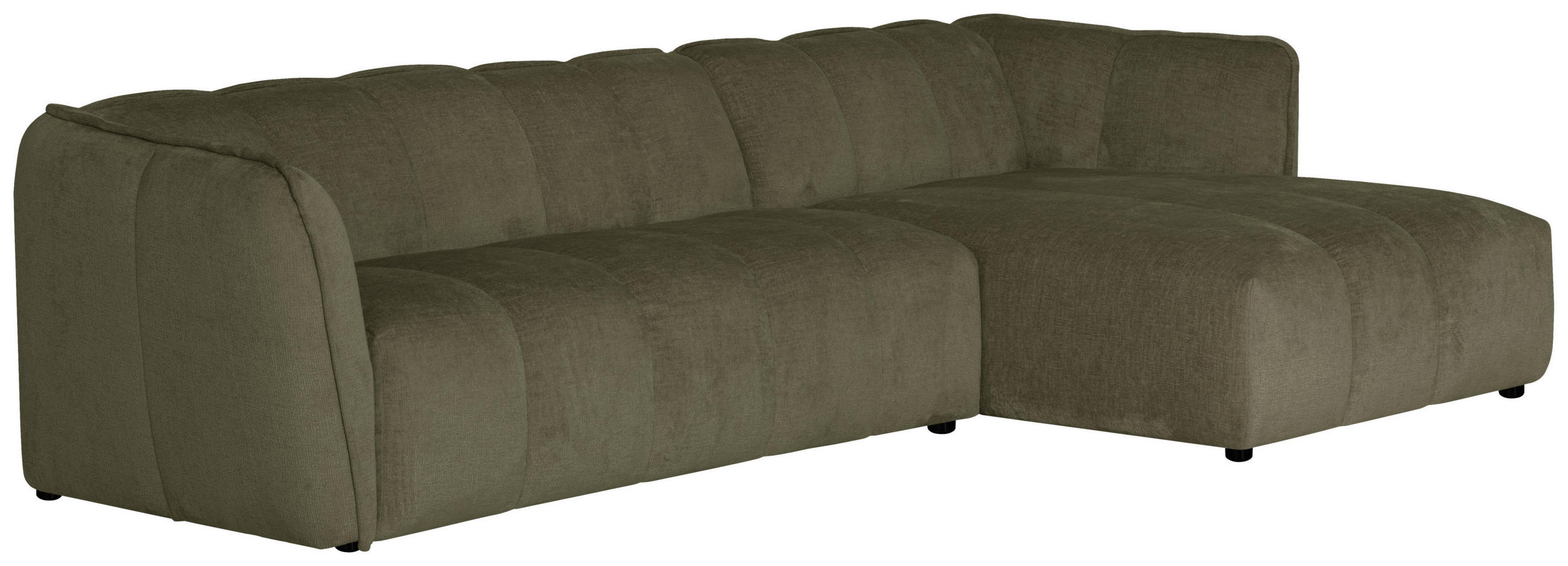 ECKSOFA LIVOLI in Chenille Grün  276/160 cm  - Schwarz/Grün, Design, Textil (276/160cm) - MID.YOU