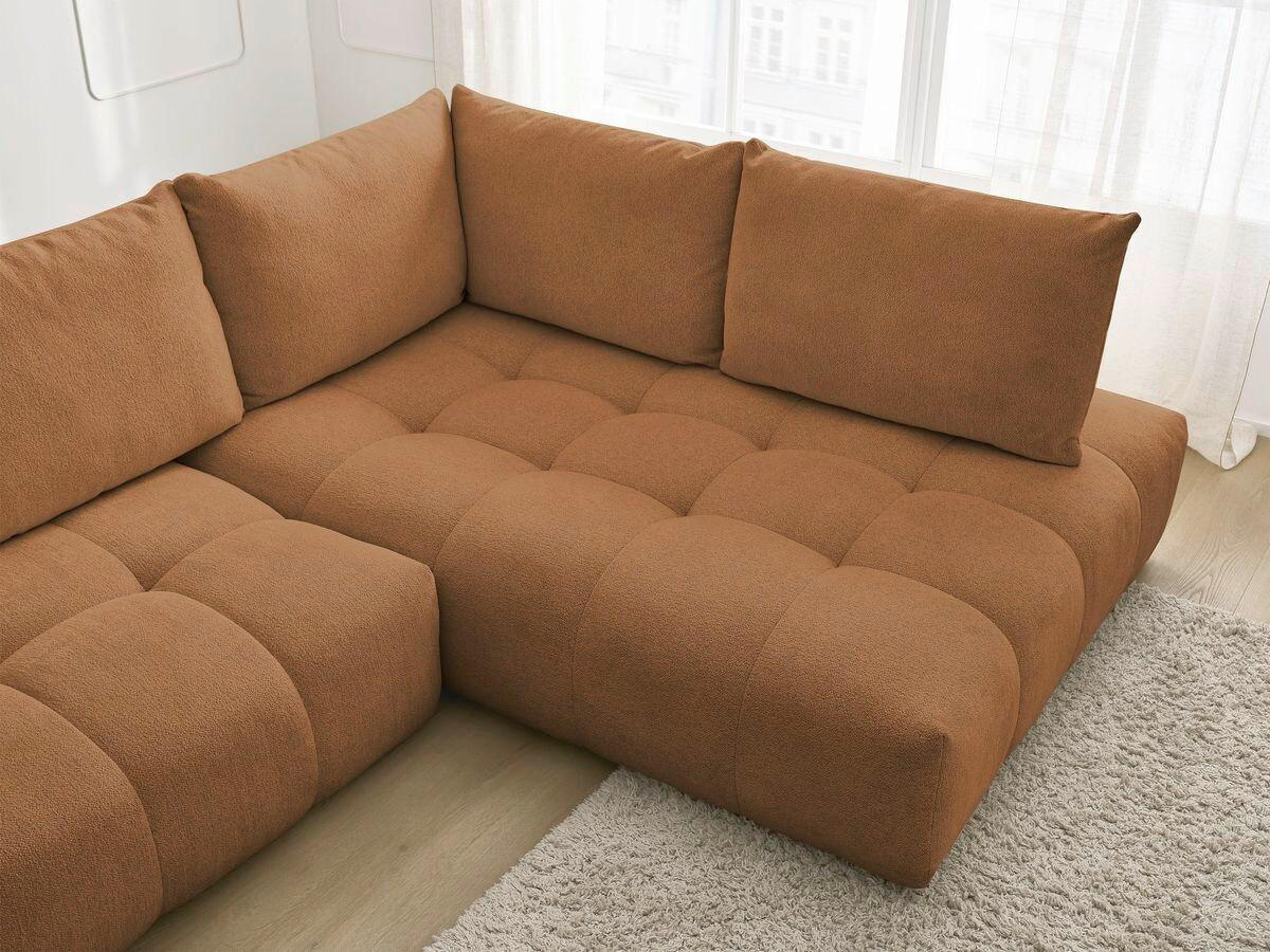 ECKSCHLAFSOFA EVEREST  mit Rücken echt, Armteil links, Armteil rechts Flachgewebe Orange  - Schwarz/Orange, MODERN, Kunststoff/Textil (320/212cm)