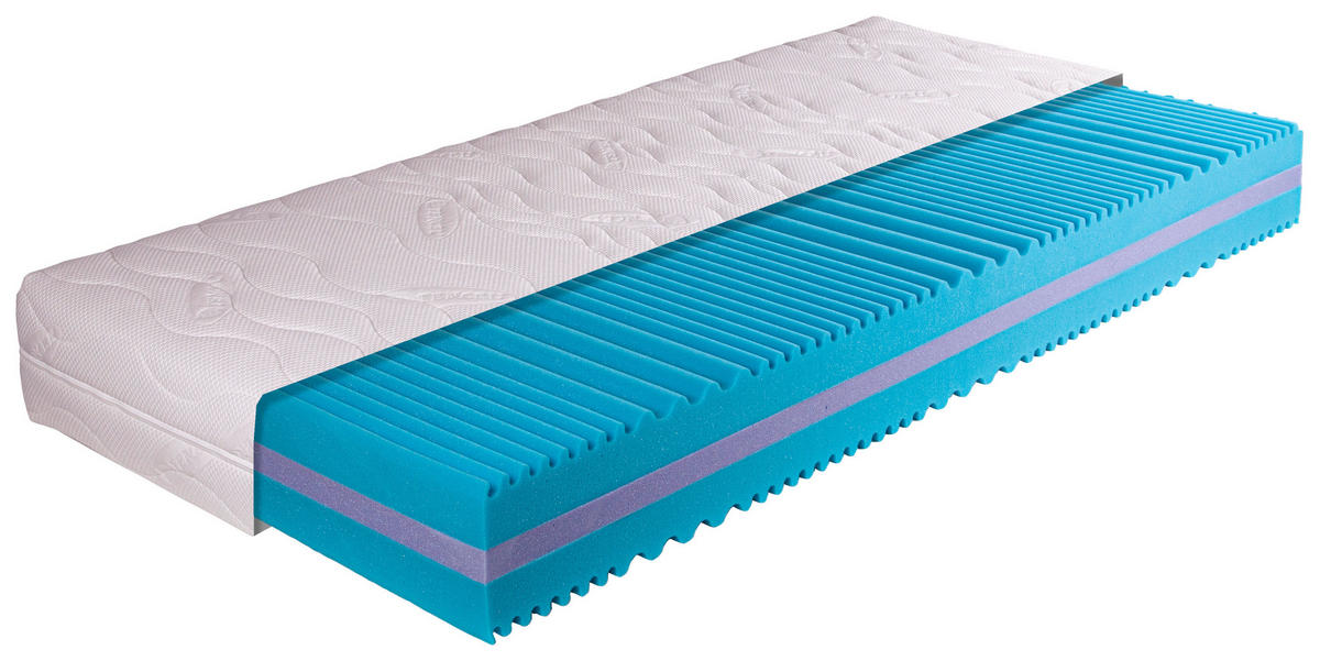 KALTSCHAUMMATRATZE CLEO H3 100/200 cm Höhe ca. 22 cm 7 -Zonen - Weiß, Basics, Textil (100/200cm) - Breckle