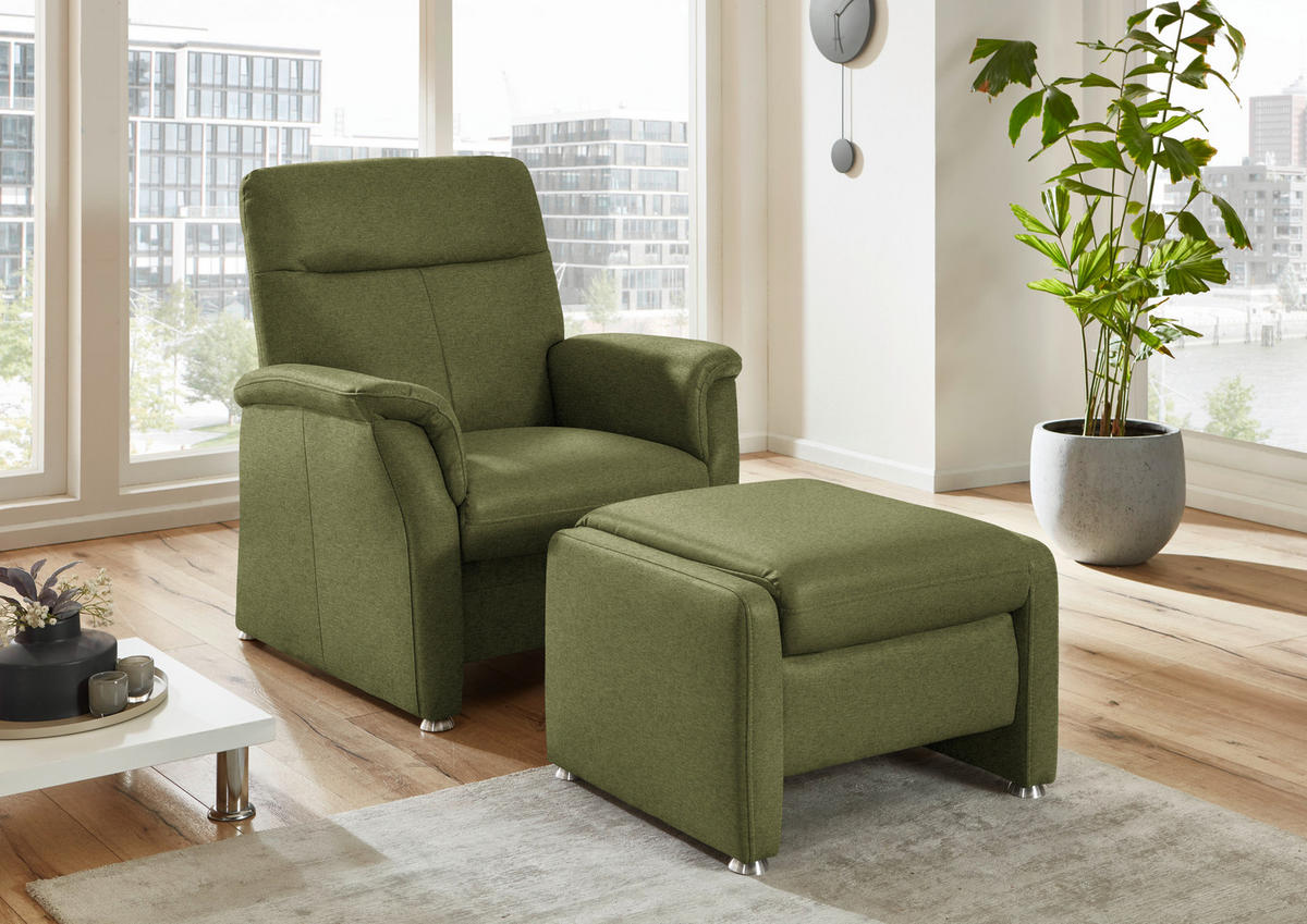 SESSEL in Flachgewebe Grün  - Alufarben/Grün, KONVENTIONELL, Textil/Metall (90/100/89cm) - Beldomo Comfort