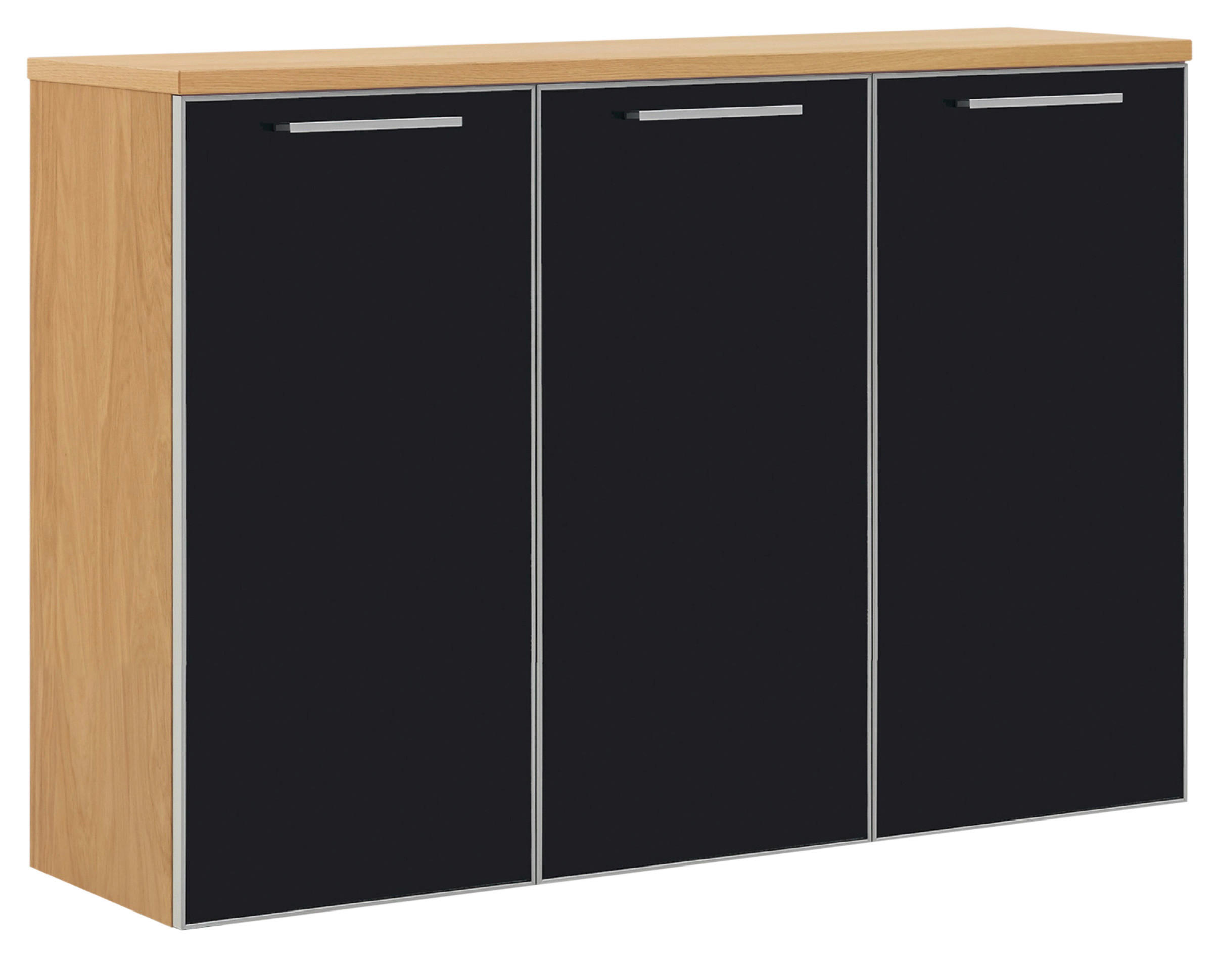 HÄNGESCHUHSCHRANK Eiche furniert Anthrazit, Eiche Bianco  - Eiche Bianco/Anthrazit, Design, Glas/Holz (126/83/37cm)