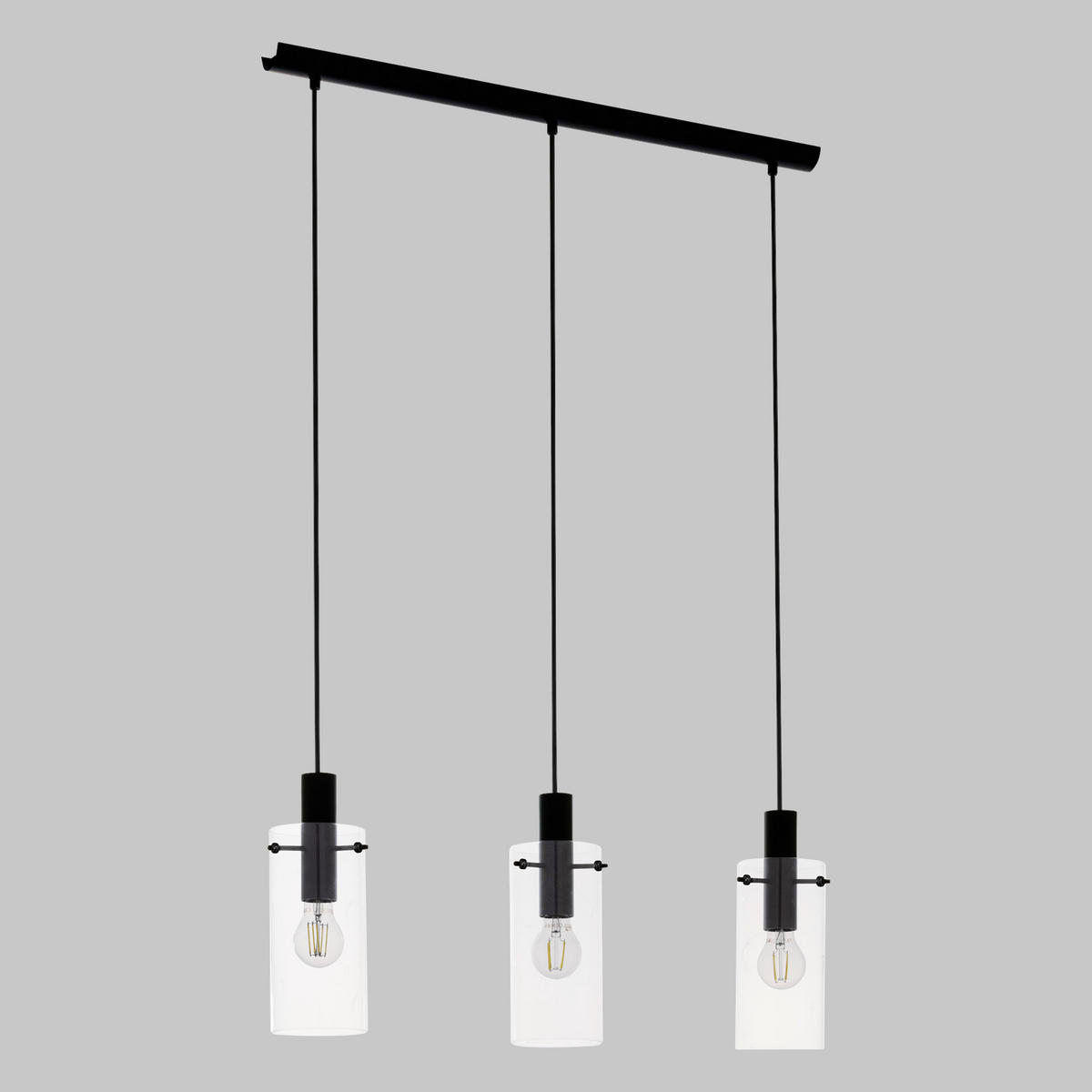 HÄNGELEUCHTE 73/11/110 cm  - Klar/Schwarz, MODERN, Glas/Metall (73/11/110cm)