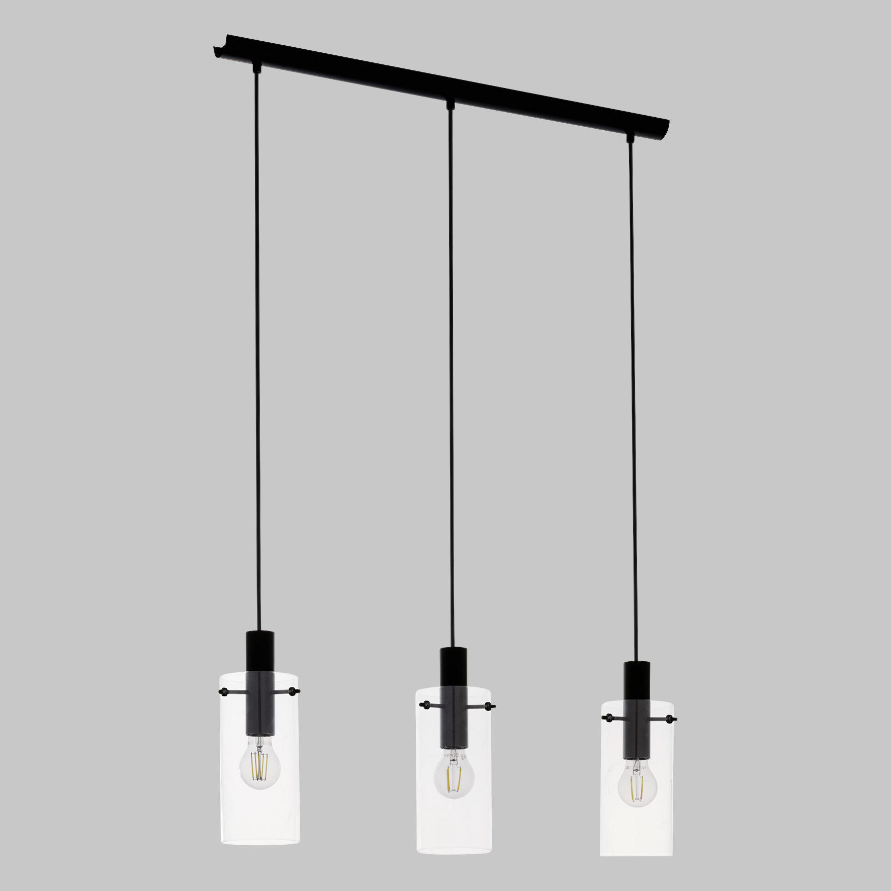 Thumbnail - Xxxl Hängeleuchte, Klar, Schwarz, Metall, Glas, länglich,länglich, 11x110x73 cm, Lampen & Leuchten, Innenbeleuchtung, Hä...