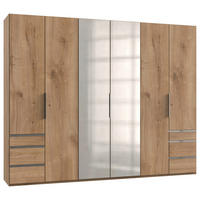 SKRIŇA S OTOČNÝMI DVERAMI, farba duba, 300/236/58 cm - farba duba/chrómová, Modern, kompozitné drevo (300/236/58cm) - MID.YOU