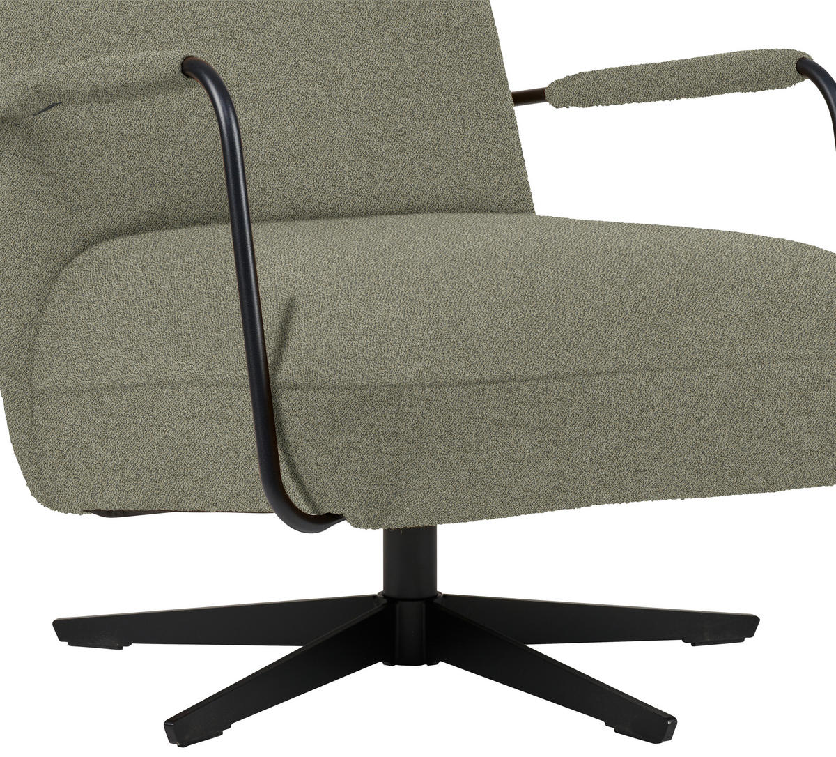 SESSEL Flachgewebe, Bouclé Greige  - Greige/Schwarz, Design, Textil/Metall (71/103/91cm) - Koinor