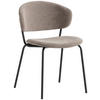 STUHL Bouclé Schwarz, Greige  - Greige/Schwarz, Design, Textil/Metall (49/84/51cm) - Connubia 