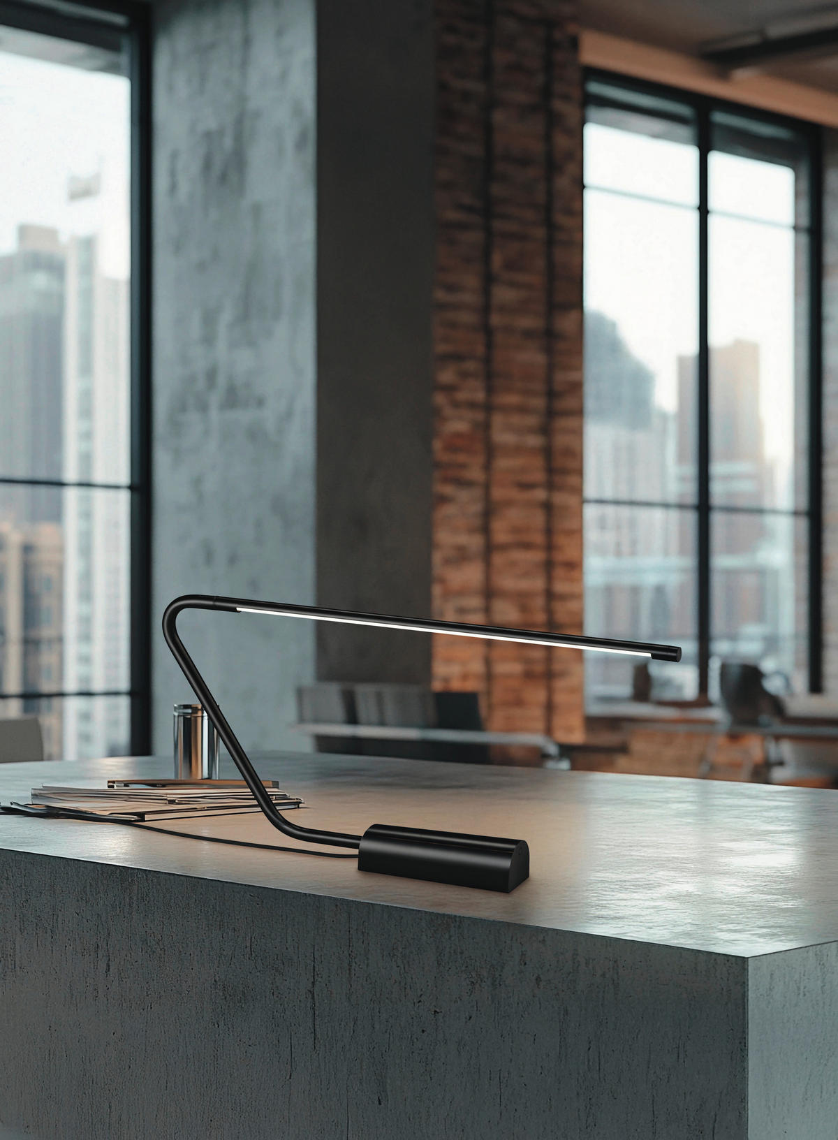 LED-TISCHLEUCHTE OLEA 62.5/33/5.5 cm   - Weiß, KONVENTIONELL, Metall (62.5/33/5.5cm) - Trio Leuchten