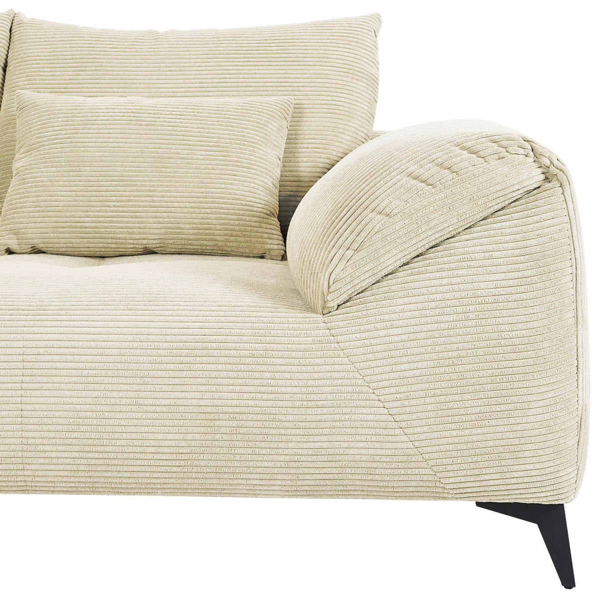 ECKSOFA in Cord Naturfarben  - Schwarz/Naturfarben, Konventionell, Textil/Metall (176/311cm) - Carryhome