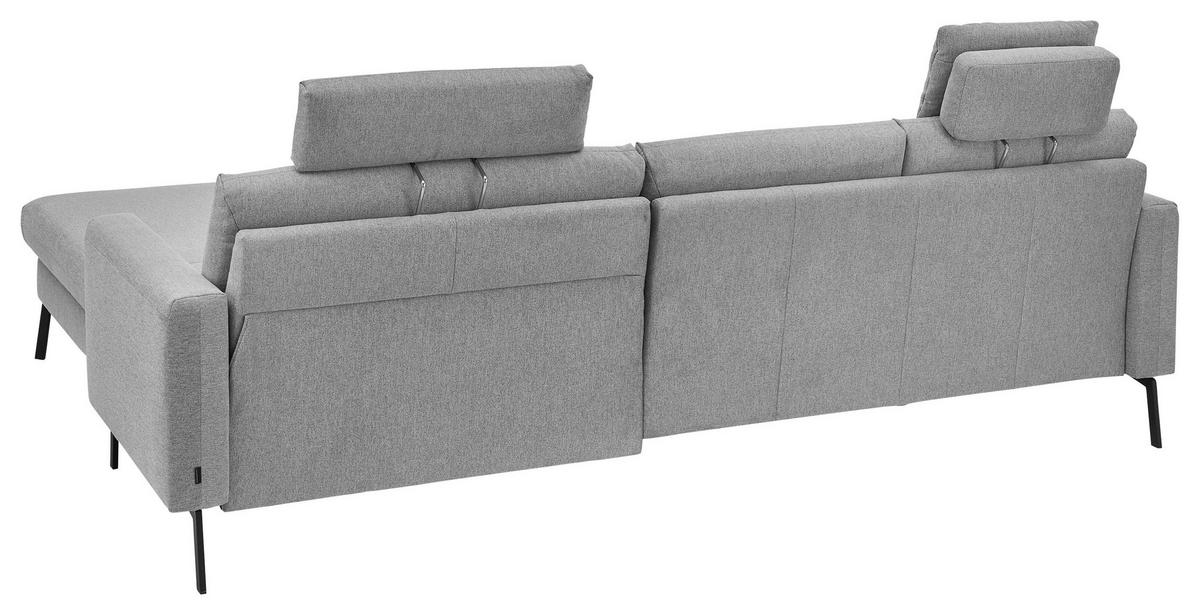 ECKSOFA Grau Flachgewebe  - Schwarz/Grau, Design, Textil/Metall (270/187cm) - Musterring