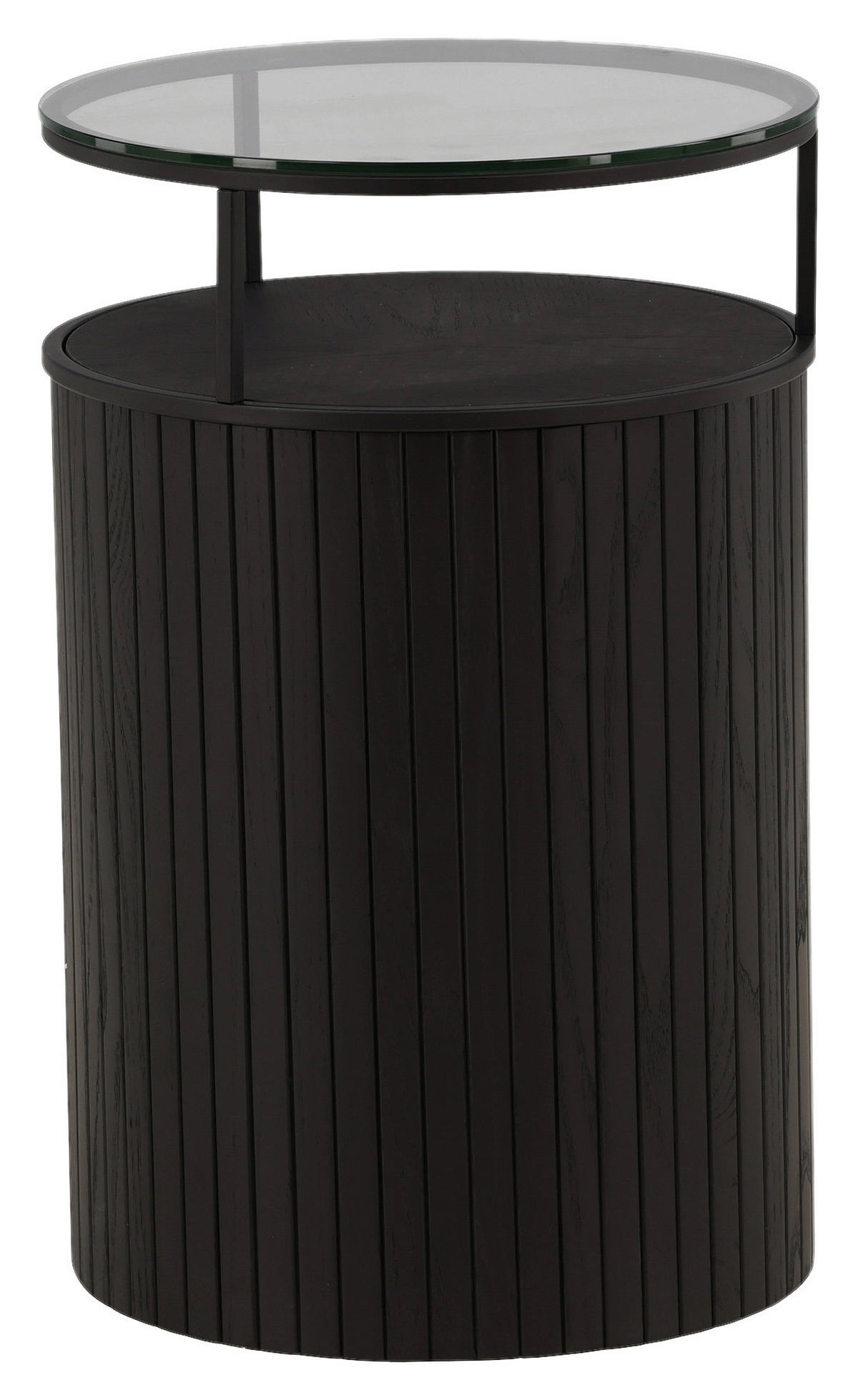 BEISTELLTISCH 37/37/58 cm Esche Schwarz rund  - Schwarz, Design, Glas/Holz (37/37/58cm) - Livetastic