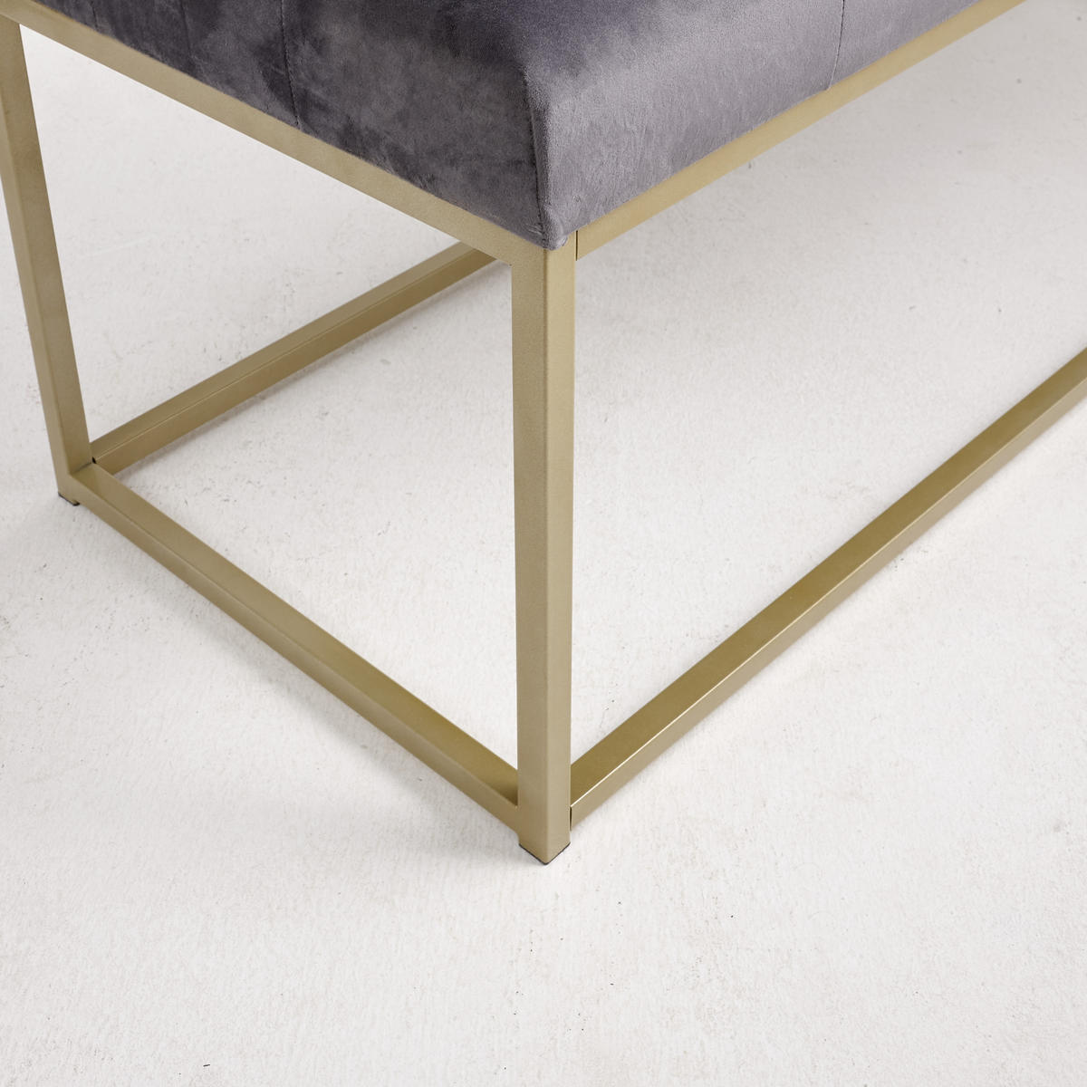 TABURE-KLUPA tekstil  siva, zlatne boje        - siva/zlatne boje, Trend, tekstil/metal (122/44/47cm) - Livetastic