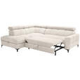 ECKSOFA in Struktur Creme  - Creme/Schwarz, MODERN, Textil/Metall (212/254cm) - Carryhome