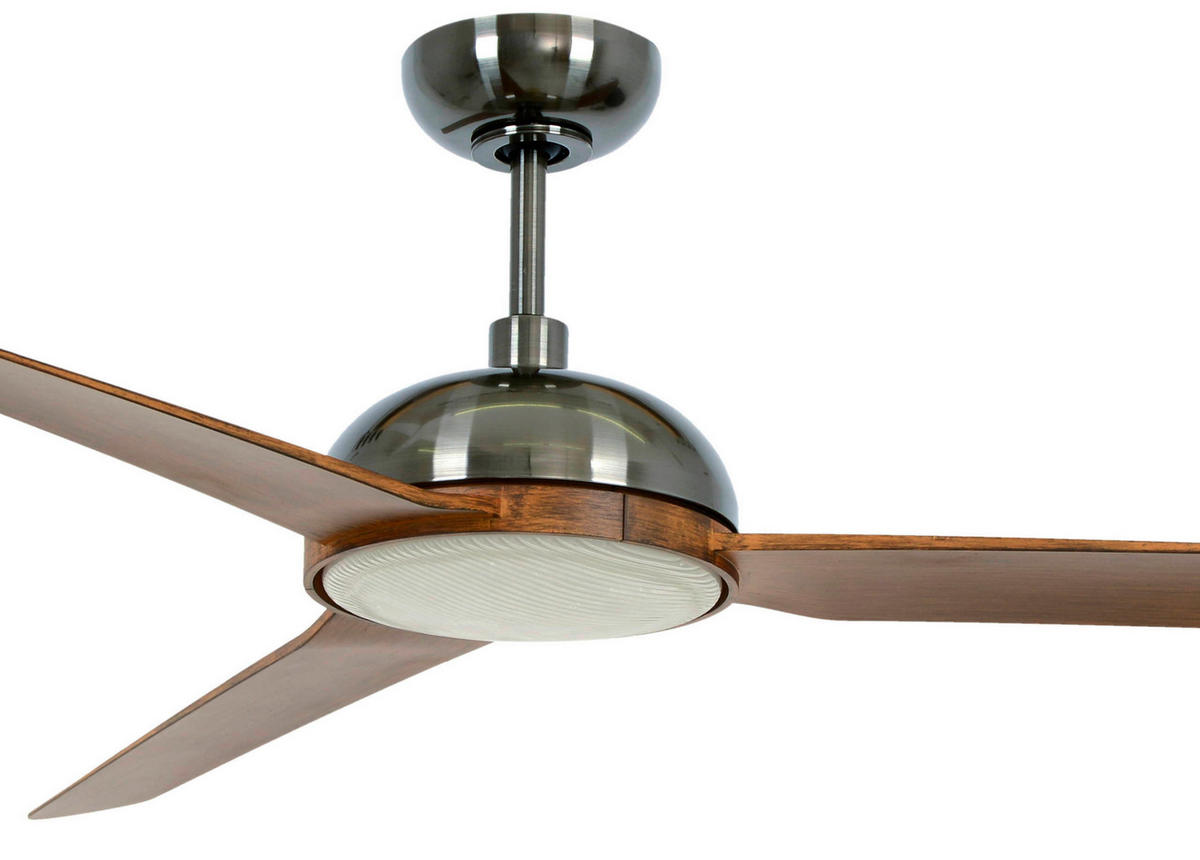 DECKENVENTILATOR 142 cm  - Chromfarben/Buchefarben, Trend, Kunststoff/Metall (142cm) - P & B