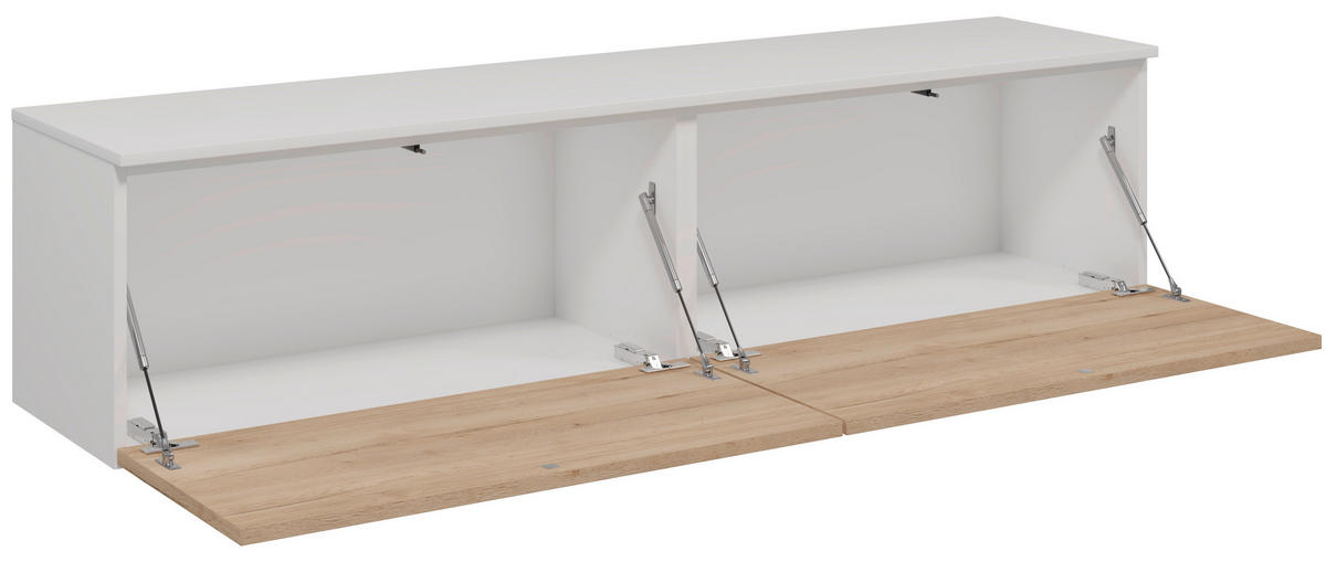 LOWBOARD  160,3/37,6/37,4 cm  individuell planbar, Beimöbel erhältlich, hängend, in verschiedenen Größen erhältlich, in verschiedenen Holzdekoren erhältlich  - Eichefarben/Weiß, Design, Holzwerkstoff (160,3/37,6/37,4cm) - Celina Home