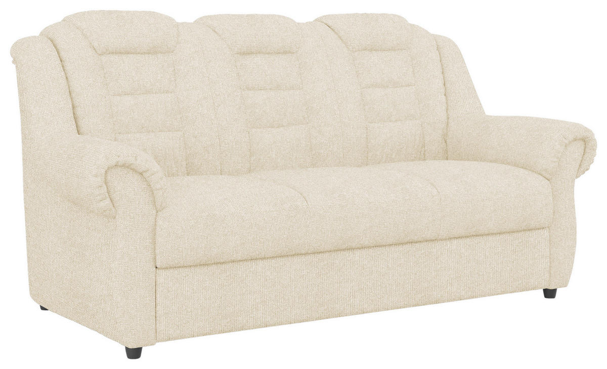 3-SITZER-SOFA Chenille Creme  - Creme/Schwarz, KONVENTIONELL, Kunststoff/Textil (196/102/101cm) - Livetastic