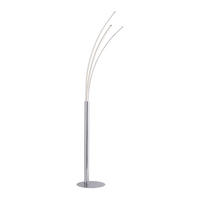 LED-STEHLEUCHTE 30/54/180 cm    - Silberfarben, Design, Kunststoff/Metall (30/54/180cm) - P & B