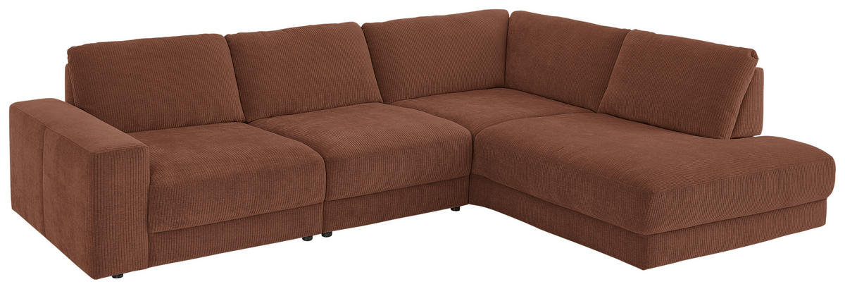 ECKSOFA in Chenille, Jacquard Rostfarben  - Rostfarben/Schwarz, Design, Kunststoff/Textil (316/242cm) - Niels Andersson