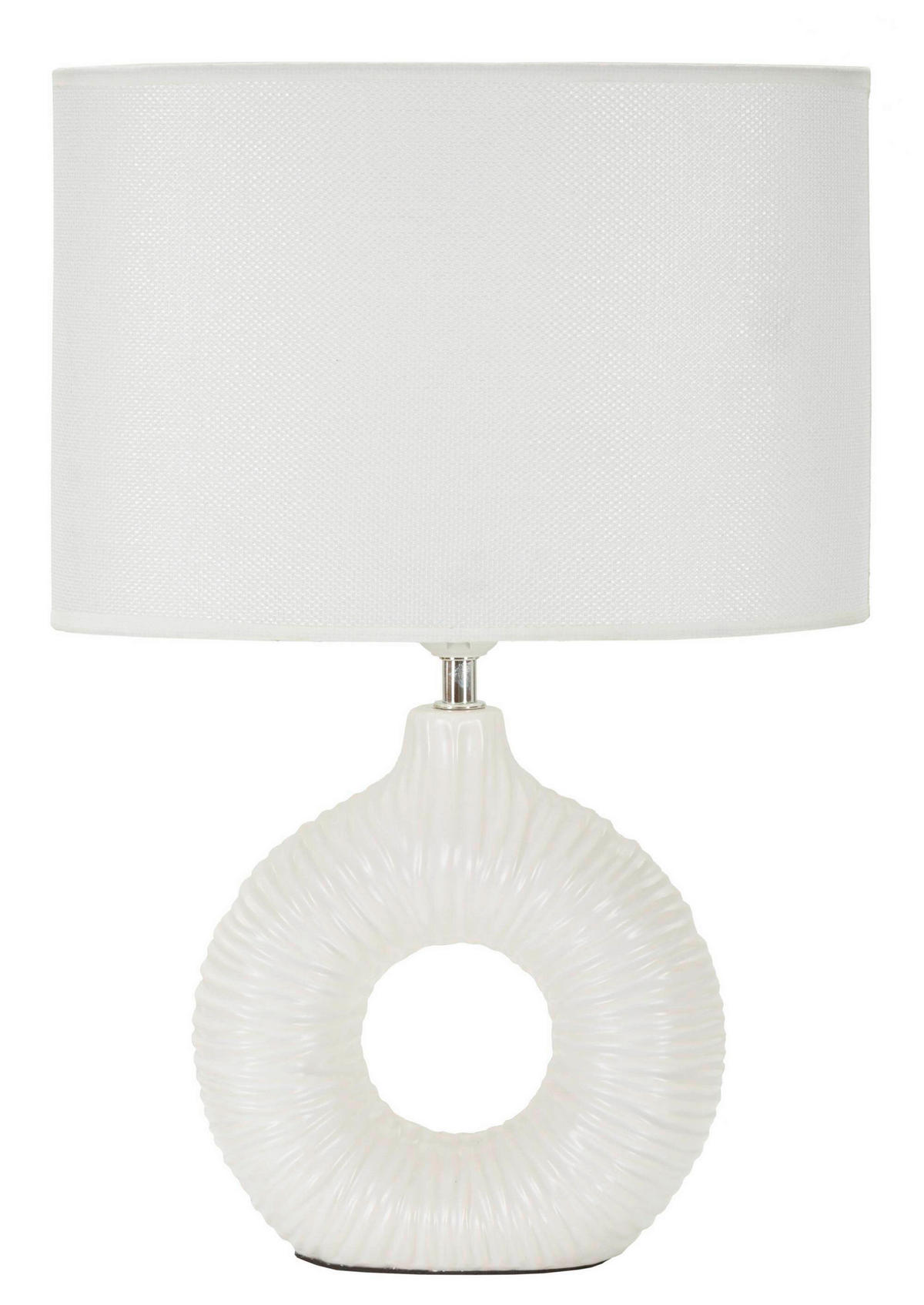 TISCHLEUCHTE   - Weiß, Basics, Keramik/Textil (28.5/15/43cm)