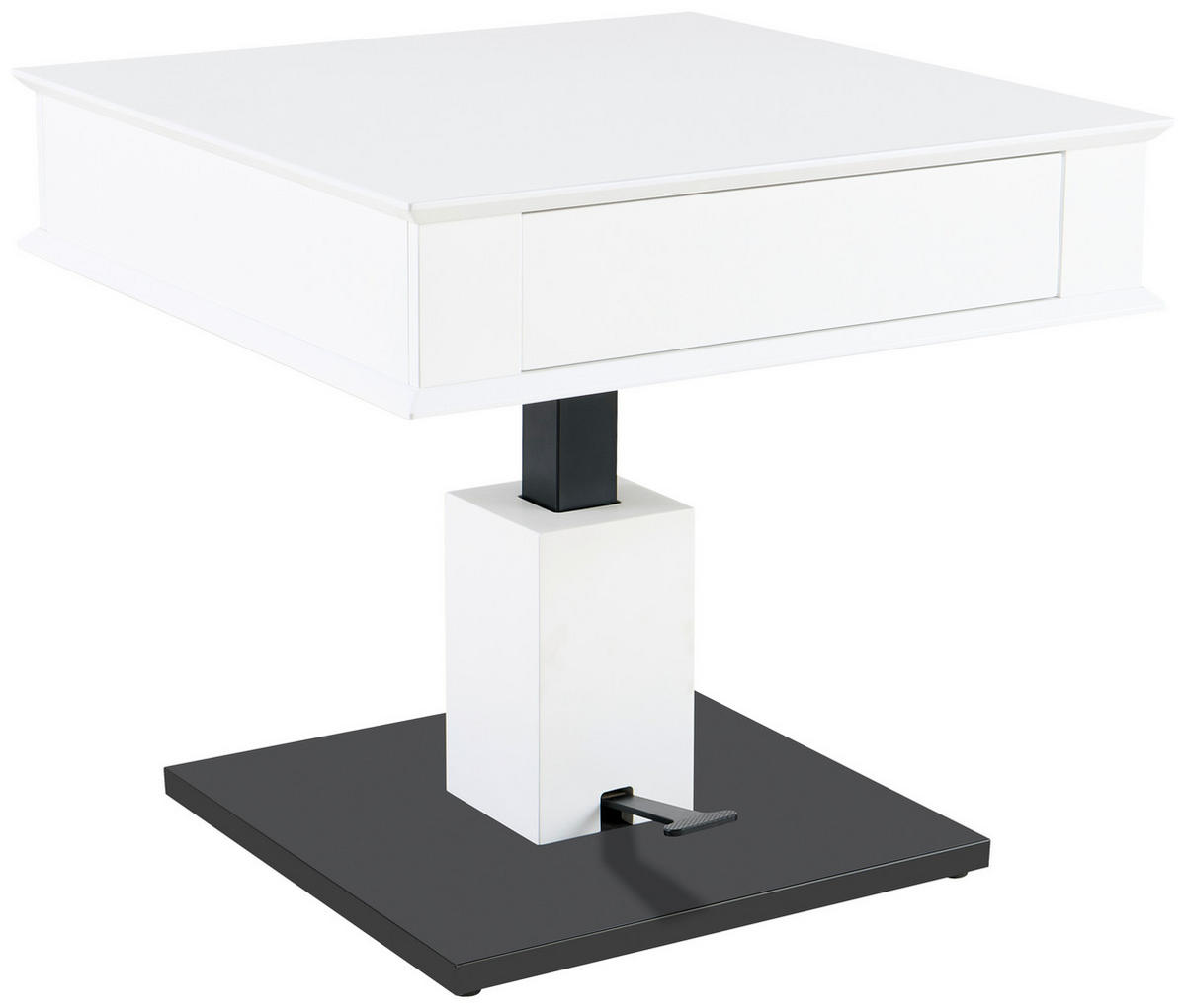 COUCHTISCH 70/70/46,5-66 cm quadratisch Schwarz, Weiß  - Schwarz/Weiß, Design, Holzwerkstoff/Metall (70/70/46,5-66cm) - Carryhome