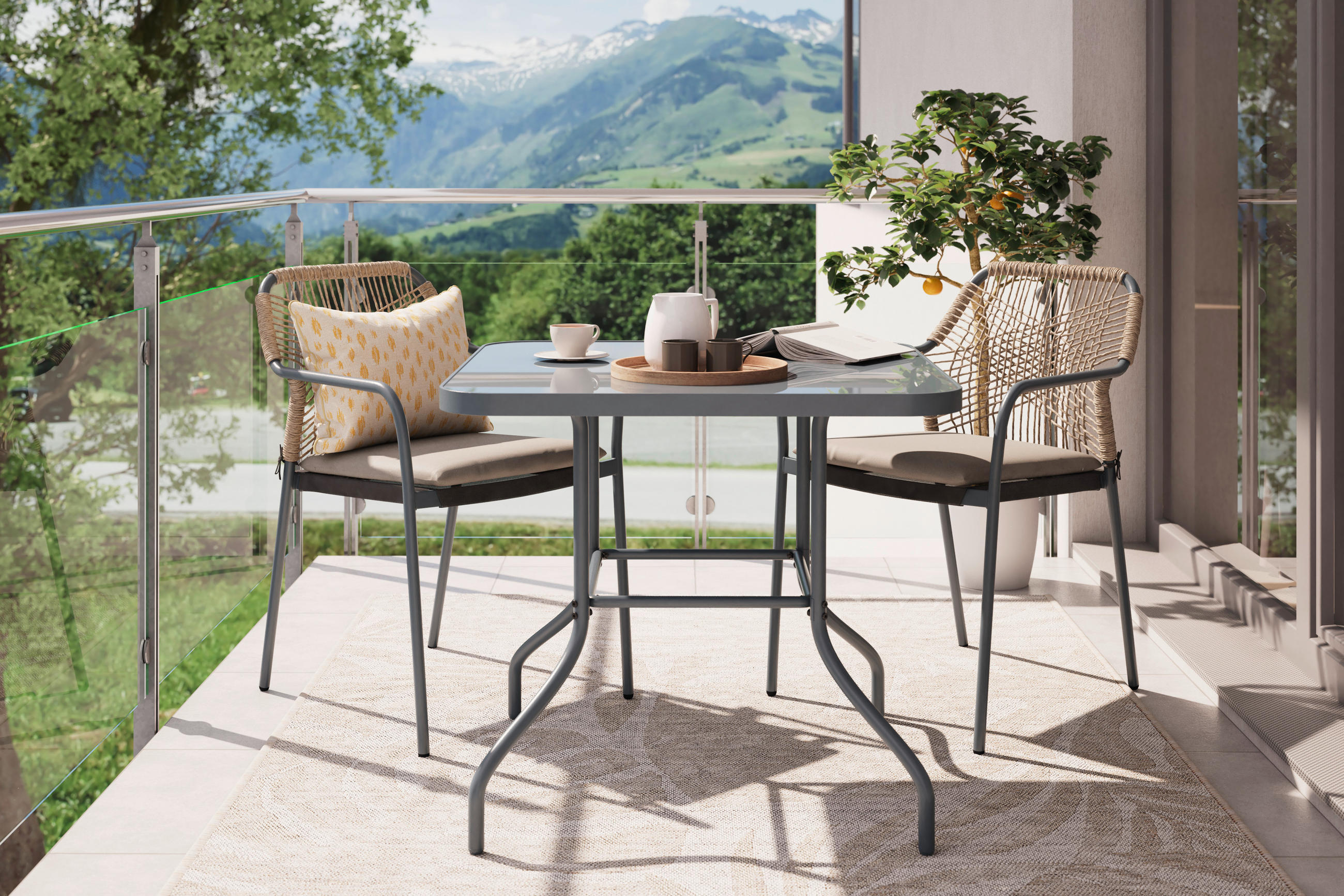 SCAUN DE STIVUIT in metal, plastic, textil culoare natur, gri deschis, gri închis - gri deschis/gri închis, Romantik / Landhaus, plastic/metal (64/84/54.5cm) - Xora
