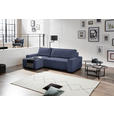 ECKSOFA in Cord, Webstoff Blau  - Blau/Schwarz, MODERN, Holz/Textil (157/265cm) - Carryhome