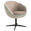 ARMLEHNSTUHL  Beinauswahl, Lederauswahl, Stoffauswahl, Sitzfläche 360° drehbar Hochflor Kombination Echtleder/Stoff  - Beige/Schwarz, Design, Leder/Textil (65/81/61cm) - Koinor
