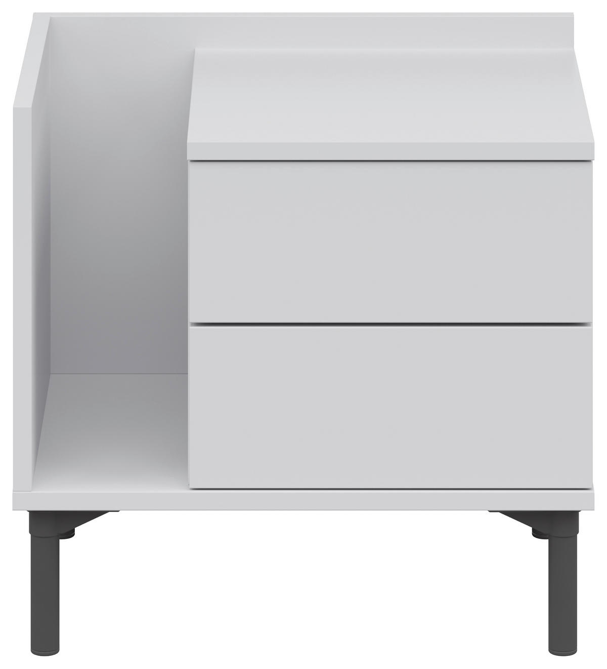 NACHTKÄSTCHEN 50/48/38 cm  in Hellgrau  - Hellgrau/Graphitfarben, Design, Holzwerkstoff/Kunststoff (50/48/38cm) - Lomoco