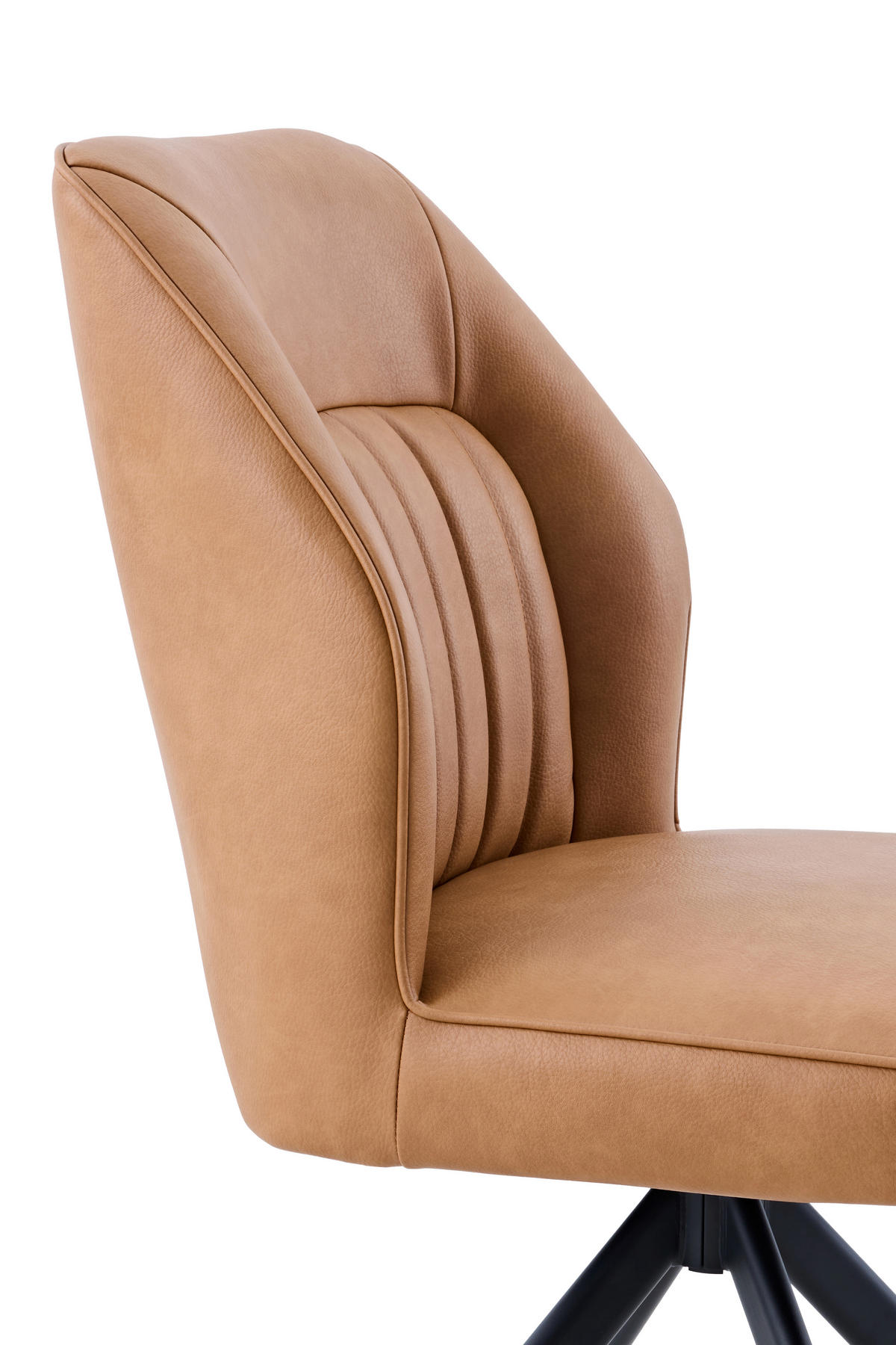 STUHL-SET 2 Stück  in Stahl Lederlook  - Cognac/Schwarz, MODERN, Textil/Metall (51/92/65cm) - MID.YOU