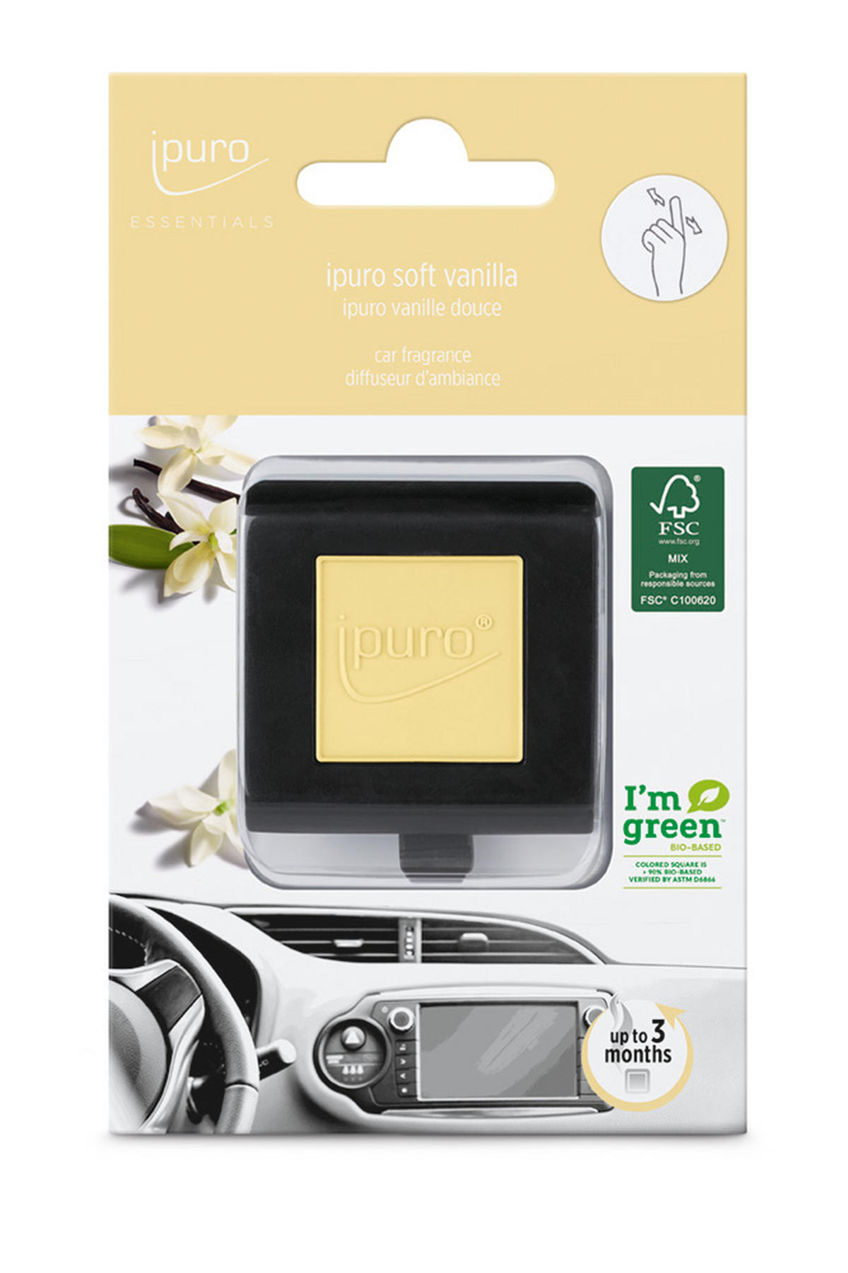 OSVEŽILEC ZRAKA Essentials Soft Vanilla  - Basics (1,8/7,5/12,5cm) - Ipuro
