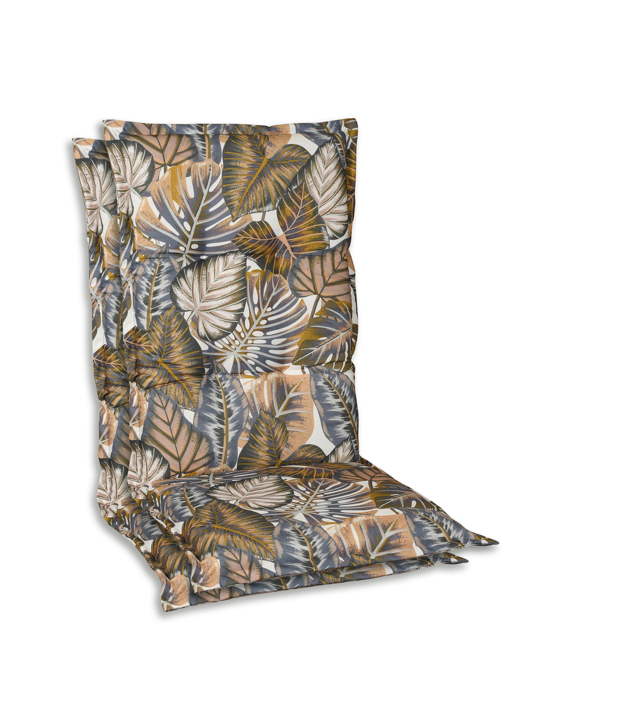 SESSELAUFLAGENSET Blätter  - Creme/Braun, Design, Textil (50/9/120cm)