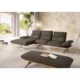 ECKSOFA  in Flachgewebe Dunkelbraun  159/314 cm  - Dunkelbraun/Schwarz, Design, Holz/Textil (159/314cm) - Dieter Knoll