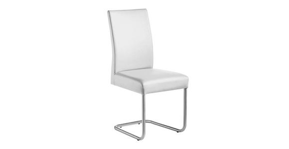 SCHWINGSTUHL Lederlook Edelstahlfarben, Weiß - Edelstahlfarben/Weiß, Design, Textil/Metall (48/99/69cm) - Valnatura