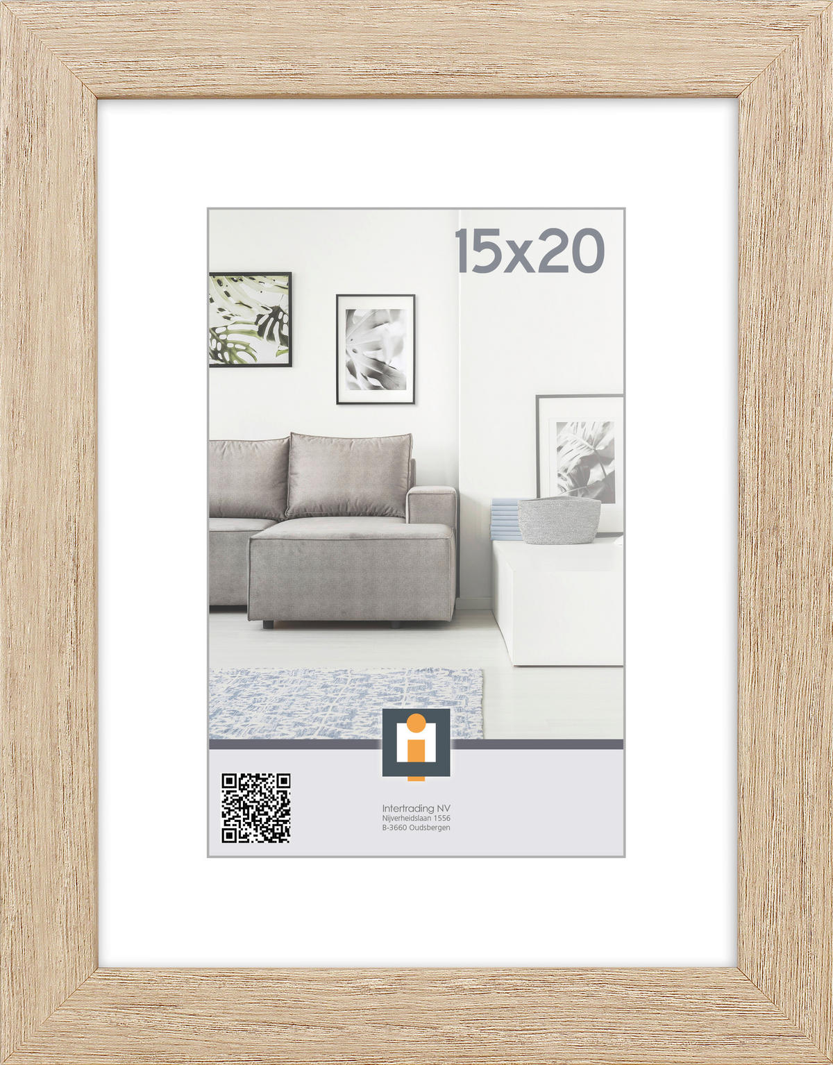 OKVIR ZA SLIKE         - sivi hrast, Basics, umetna masa/steklo (18/23cm)