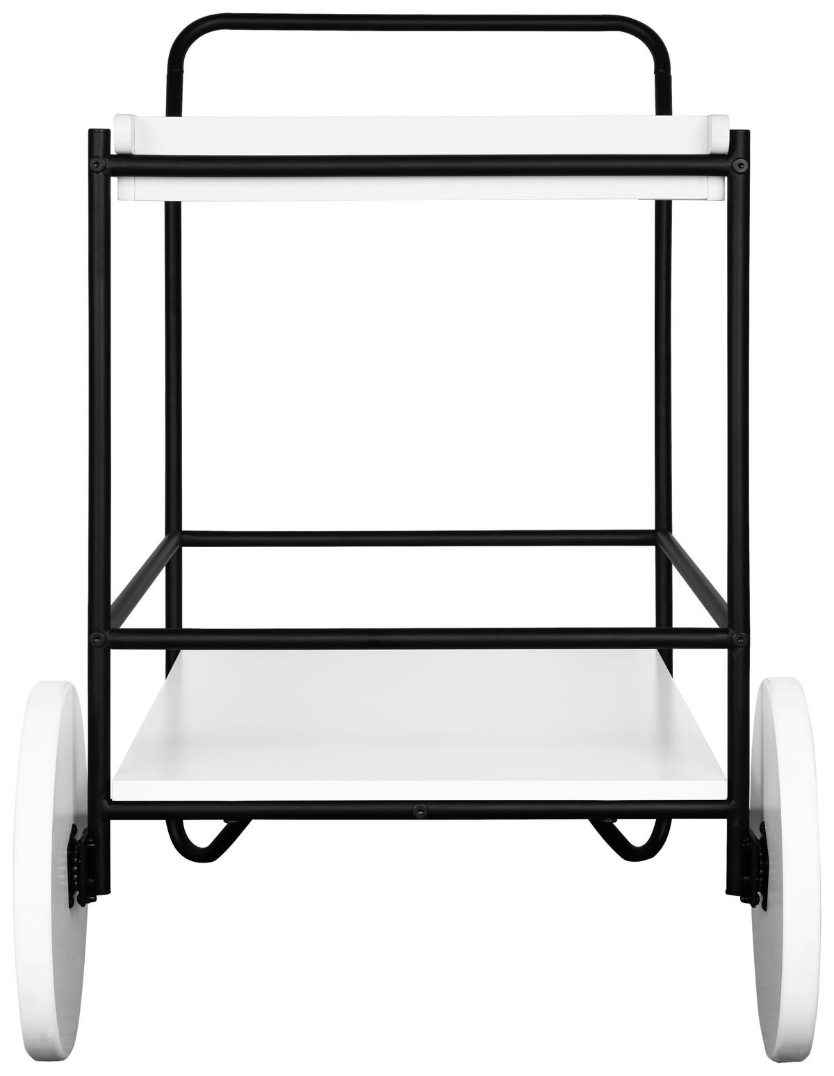 SERVIERWAGEN in Schwarz, Weiß  - Schwarz/Weiß, Basics, Holzwerkstoff/Metall (91/80,5/54cm) - MID.YOU