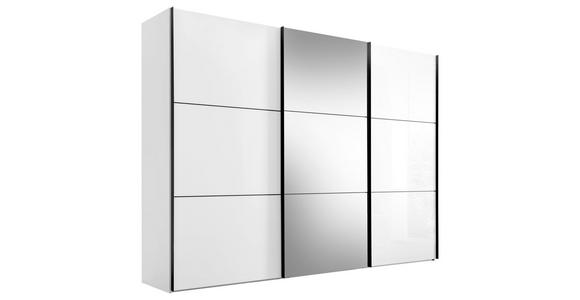 SCHWEBETÜRENSCHRANK  in Weiß  - Schwarz/Weiß, KONVENTIONELL, Glas/Holzwerkstoff (298/222/68cm) - Moderano