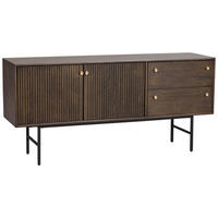 SIDEBOARD 160/75/42 cm  - svart/mörkbrun, Design, metall/trä (160/75/42cm) - Rowico