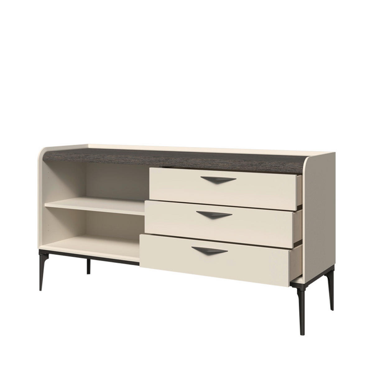 KOMODA  167/86/50 cm   - antracit, Dizajnerski, metal/pločasti materijal (167/86/50cm)