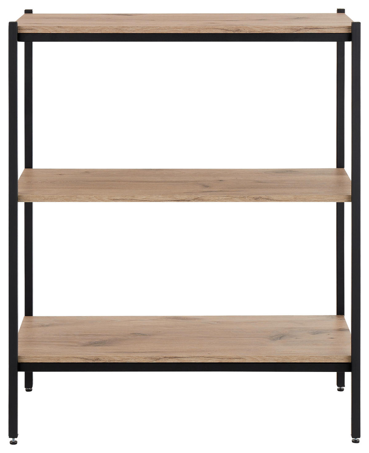 STANDREGAL Schwarz, Eichefarben  - Eichefarben/Schwarz, Basics, Holzwerkstoff/Metall (80/95/40cm) - MID.YOU