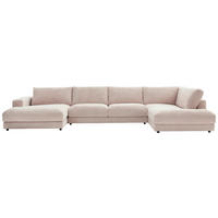 WOHNLANDSCHAFT Taupe Cord  - Taupe/Schwarz, Design, Kunststoff/Textil (190/425/224cm) - Hom`in