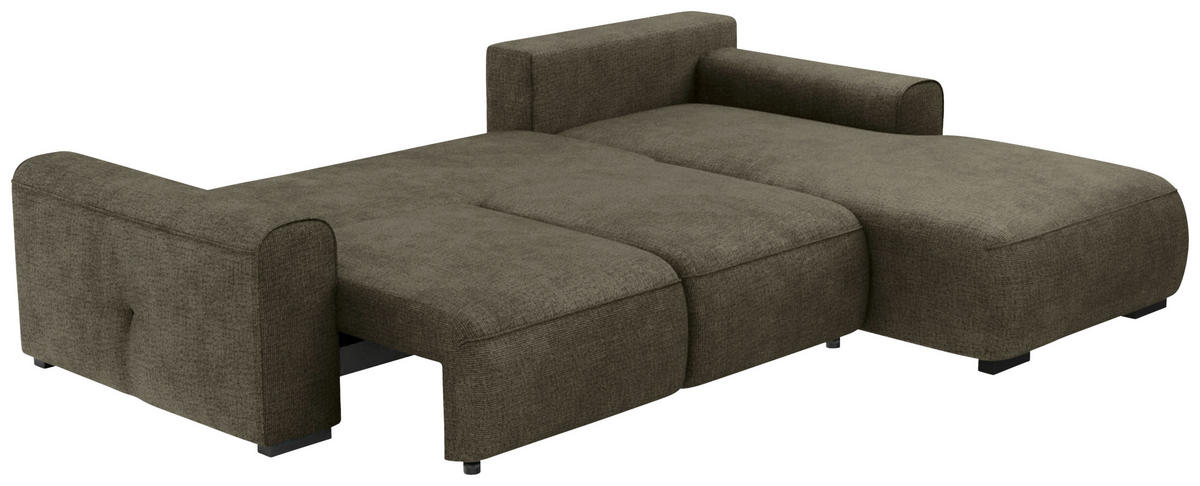 ECKSOFA Olivgrün Chenille  - Olivgrün/Grau, KONVENTIONELL, Kunststoff/Textil (293/205cm) - Carryhome