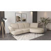 ECKSOFA in Flachgewebe Creme  313/208 cm  - Creme/Schwarz, MODERN, Textil/Metall (313/208cm) - Sit & More