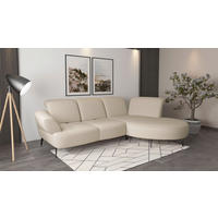 ECKSOFA DANCE E Creme Flachgewebe  - Creme/Schwarz, MODERN, Textil/Metall (313/208cm) - Sit & More