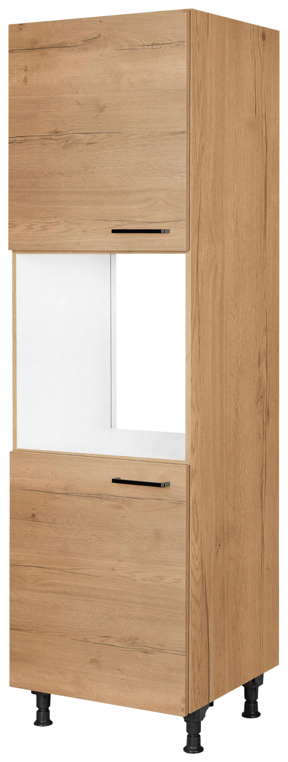 GERÄTEUMBAUSCHRANK 60/216,6/58 cm  in Eichefarben  - Eichefarben/Schwarz, MODERN, Holzwerkstoff/Metall (60/216,6/58cm) - Nobilia