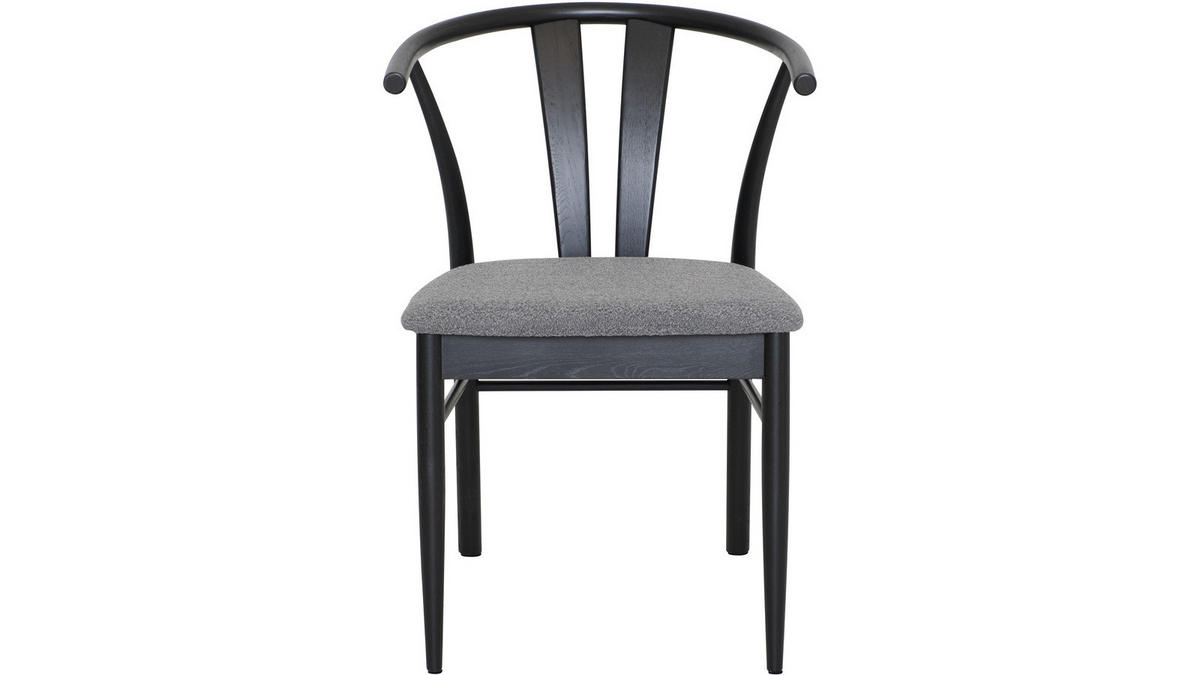 STOL bouclé  - greige/svart, Design, trä/textil (54/79/54cm) - Best Price