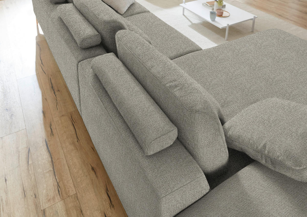 ECKSOFA  in Flachgewebe Braun, Grün  193/334 cm  - Wildeiche/Braun, Design, Holz/Textil (193/334cm) - Niels Andersson