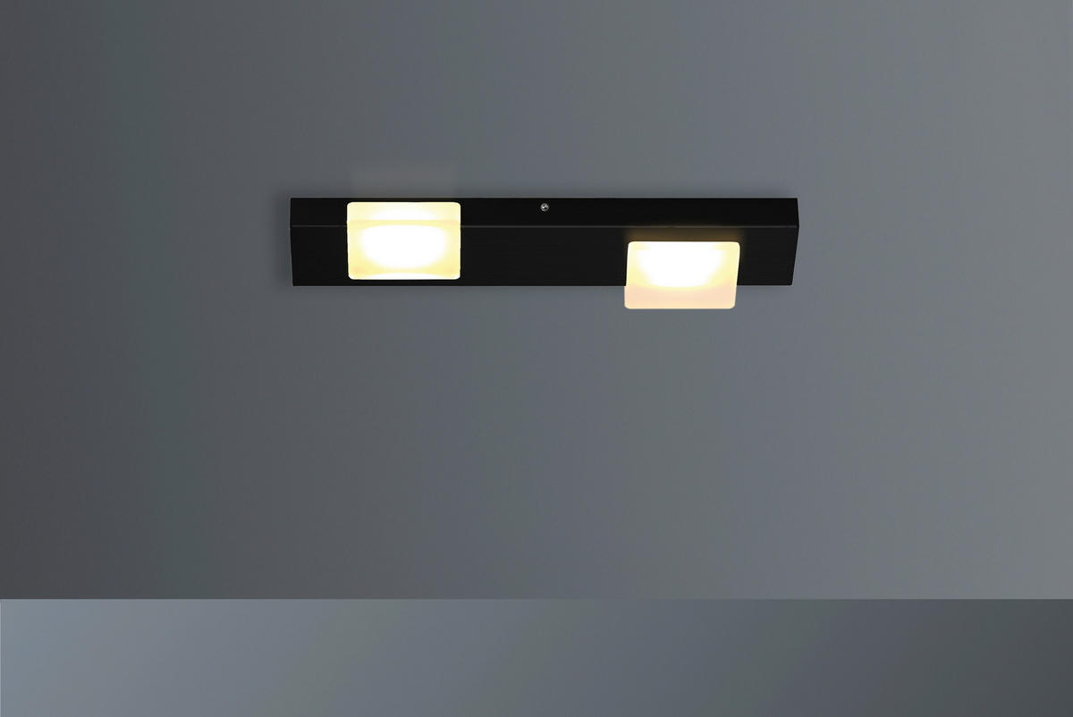 LED-DECKENLEUCHTE 36/12/3 cm   - Schwarz, Design, Metall (36/12/3cm) - BOPP