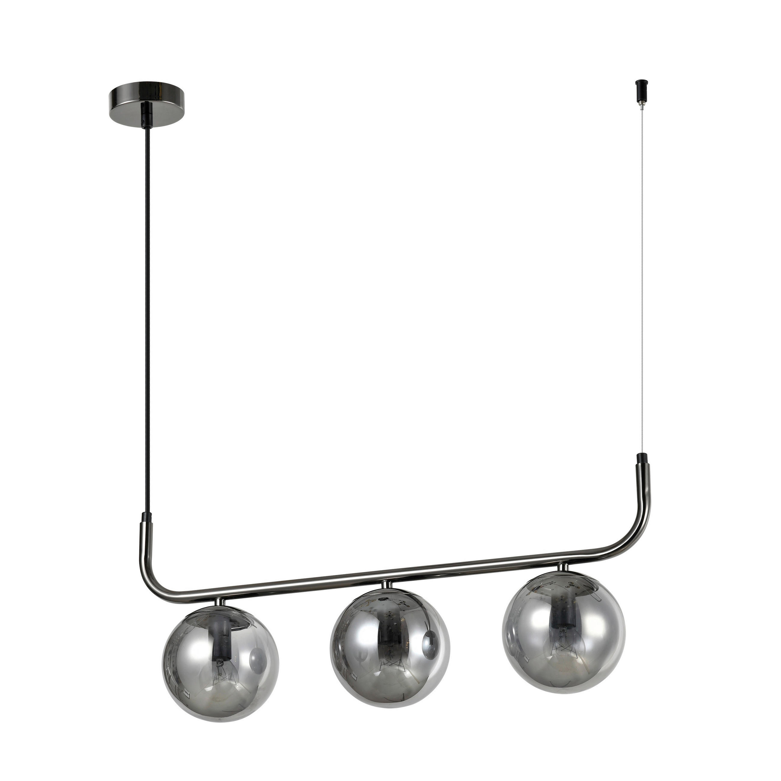 HÄNGELEUCHTE Alisa 122.5/60/13 cm  - Graphitfarben, KONVENTIONELL, Metall (122.5/60/13cm)