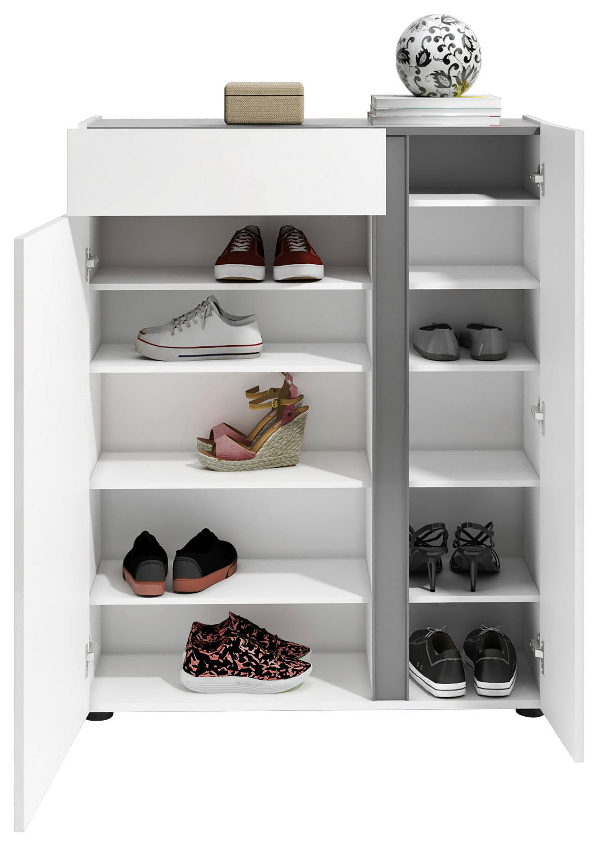 SCHUHSCHRANK  in 91/115/34 cm  - Anthrazit/Weiß, Design, Holzwerkstoff/Kunststoff (91/115/34cm) - Xora