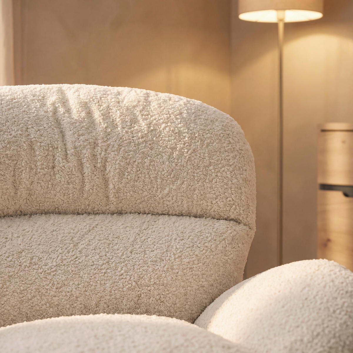 RELAXSESSELSET Chenille    - Beige/Schwarz, Basics, Textil/Metall (97/98/93cm) - Carryhome