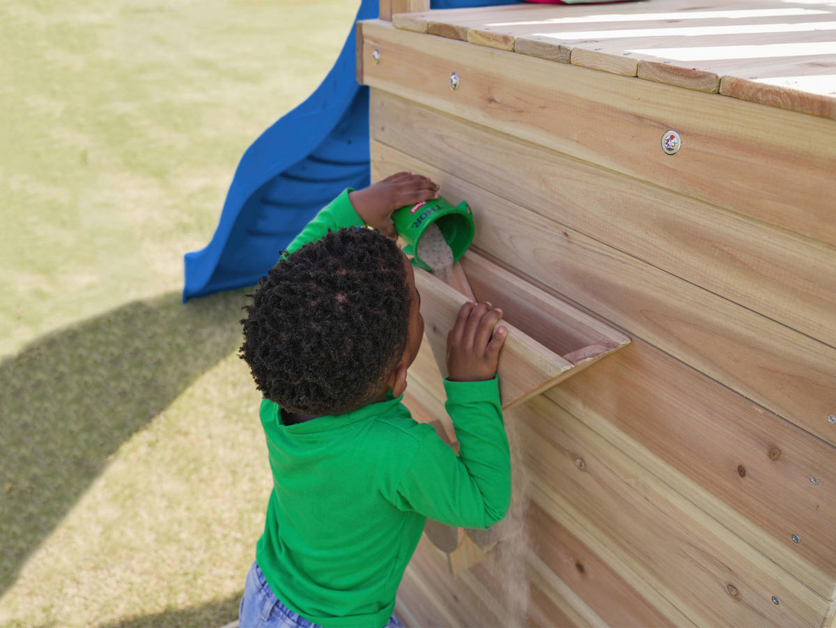 SPIELTURM 345/270/336 cm  - Blau/Braun, KONVENTIONELL, Holz (345/270/336cm) - Ambia Garden